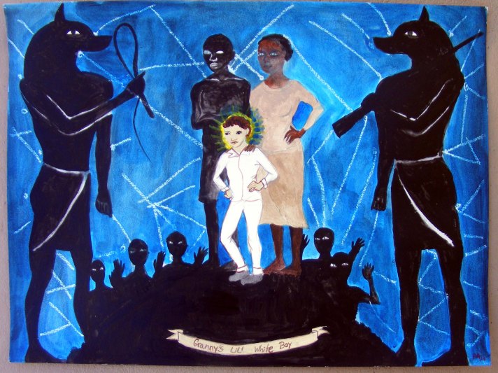 Granny's Lil White boy Painting